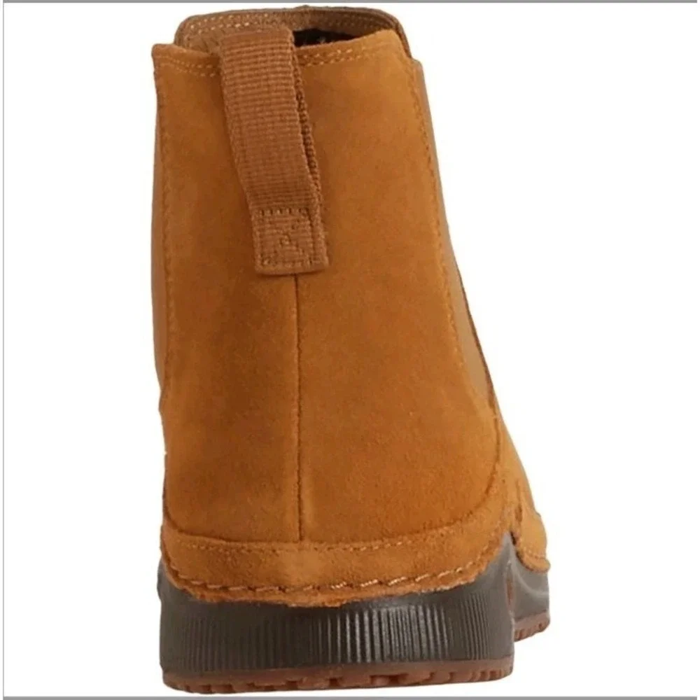 Womens Chaco Paonia Chelsea Ankle Boots 6 Waterproof Suede Leather Tan Caramel